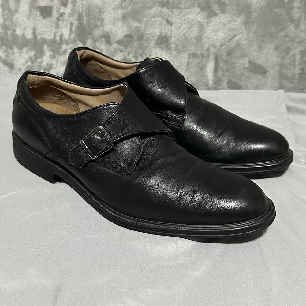 Florsheim‎ Mens Leather Monk Strap Dress Shoes Sz 10.5D Black Comfortech Classic